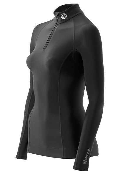 SKINS A200 Womens Thermal Long Sleeve Top w Neck and Zip