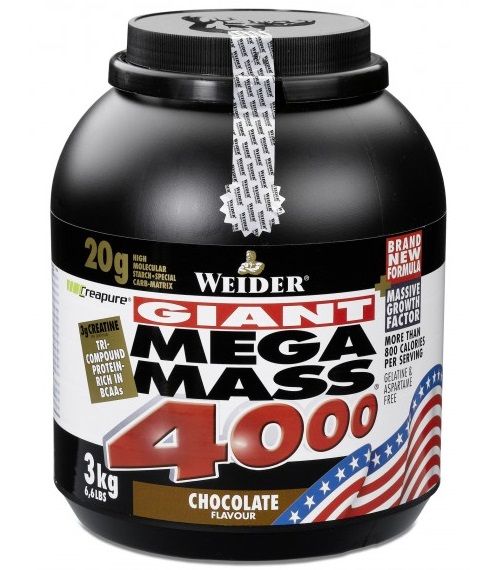 Weider, Giant Mega Mass 4000, Gainer, 3000g