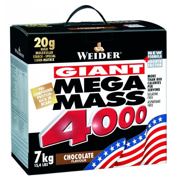 Weider, Giant Mega Mass 4000, Gainer, 7000g